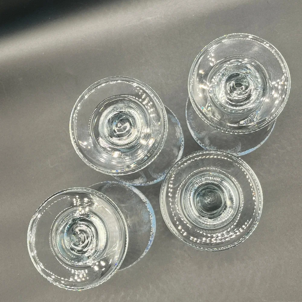 Set‎ of 4 Vtg LIbbey Snowflake Water Iced Tea Glasses Wine Goblets 16 oz. 7